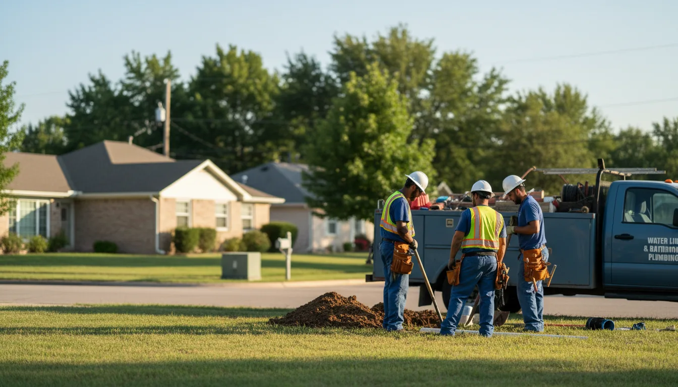 Residential water line and bathroom plumbing service in Curtis, AR